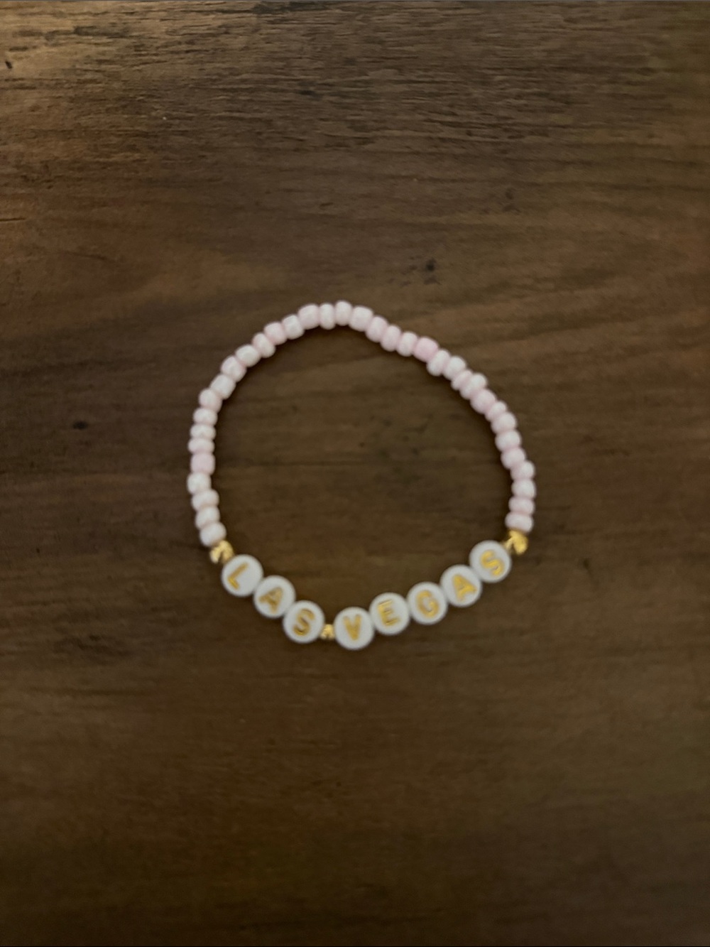 Pink Las Vegas Beaded Stretch Bracelet